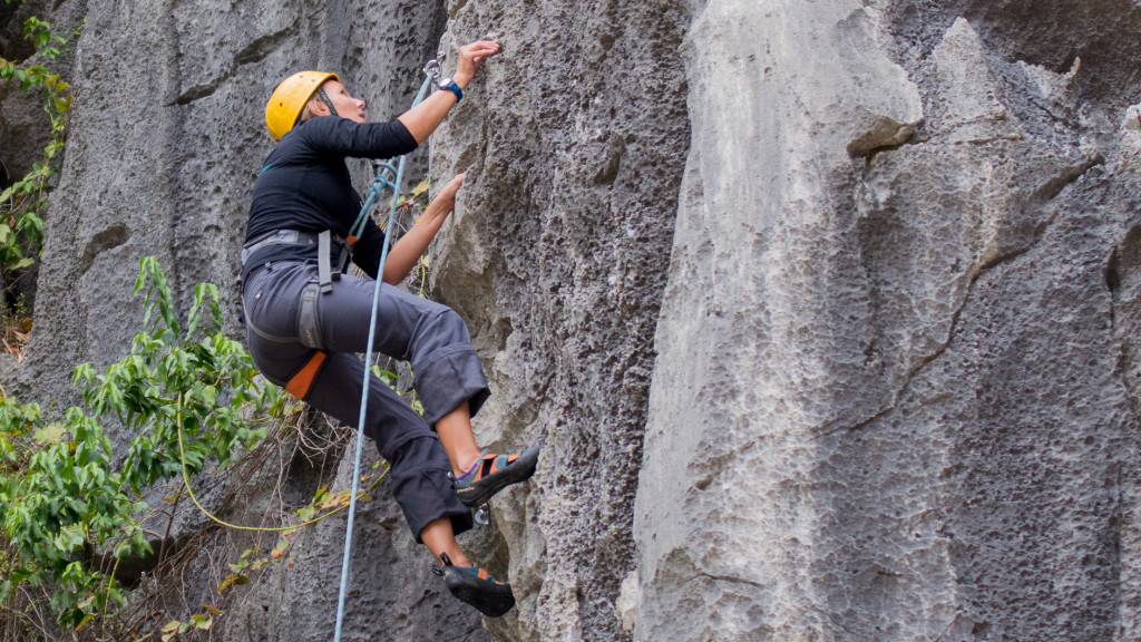 Christine West, rock, Rock Climbing Ha Long Bay, Vietnam, Fins to Spurs, Adventure Work